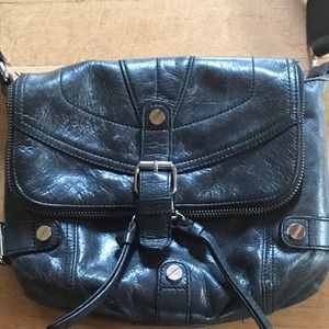 L.A.M.B. Black leather, cross body handbag.